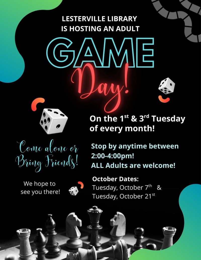 Game Day at Lesterville Library Game Day at Lesterville Library