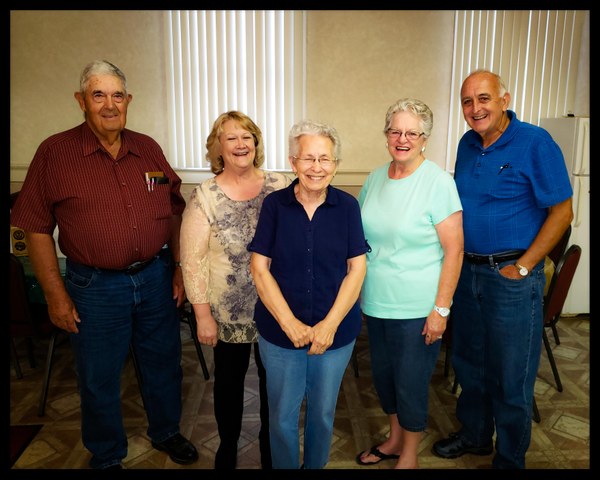 Photo showing Board Members (left to Right): Doug Fitzgerald, Nancy Roberts, Connie Stevens, Mary Lou McNail, and Ron Cook